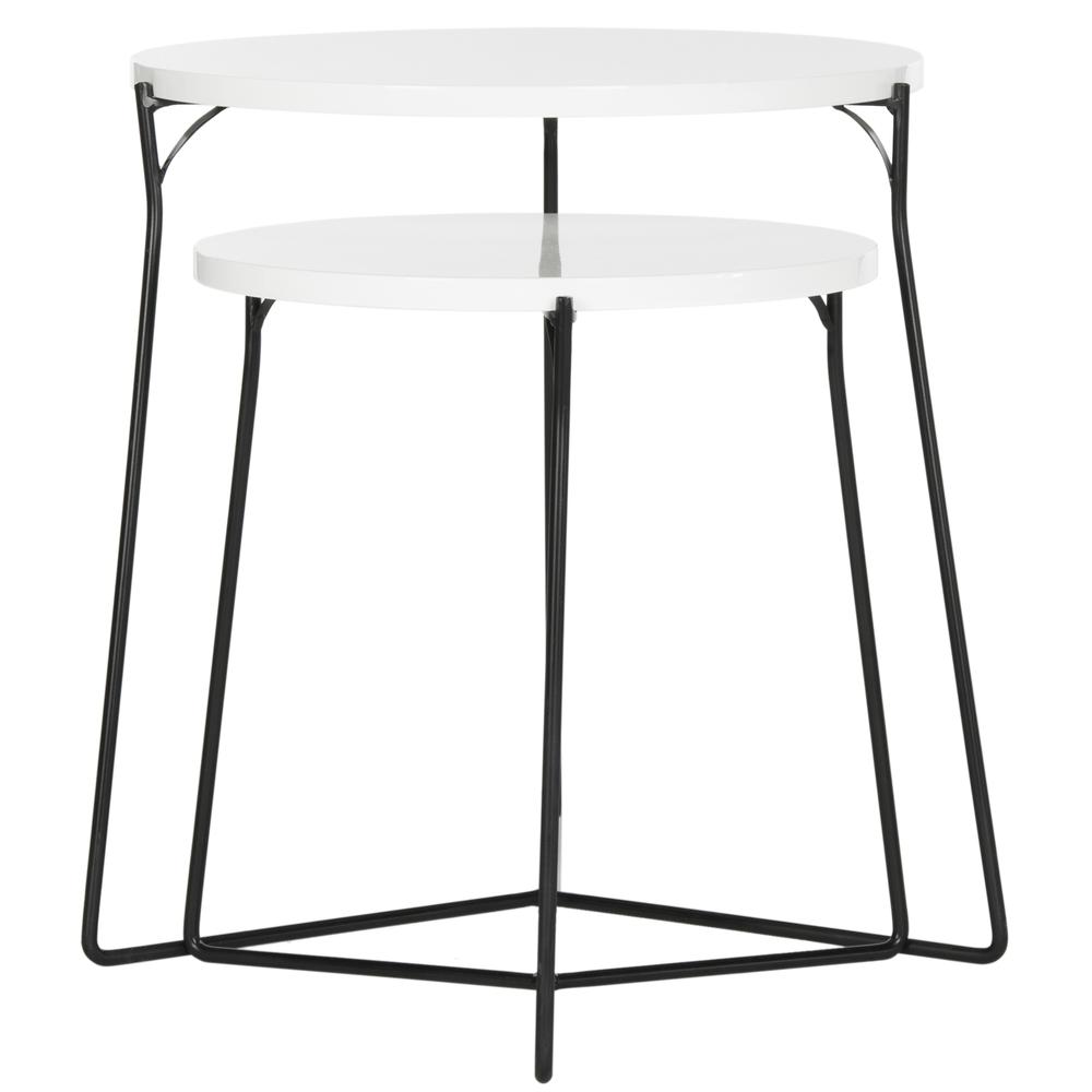 RYNE RETRO MID CENTURY LACQUER STACKING END TABLE