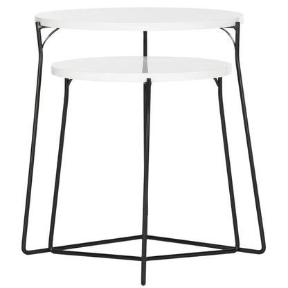 RYNE RETRO MID CENTURY LACQUER STACKING END TABLE