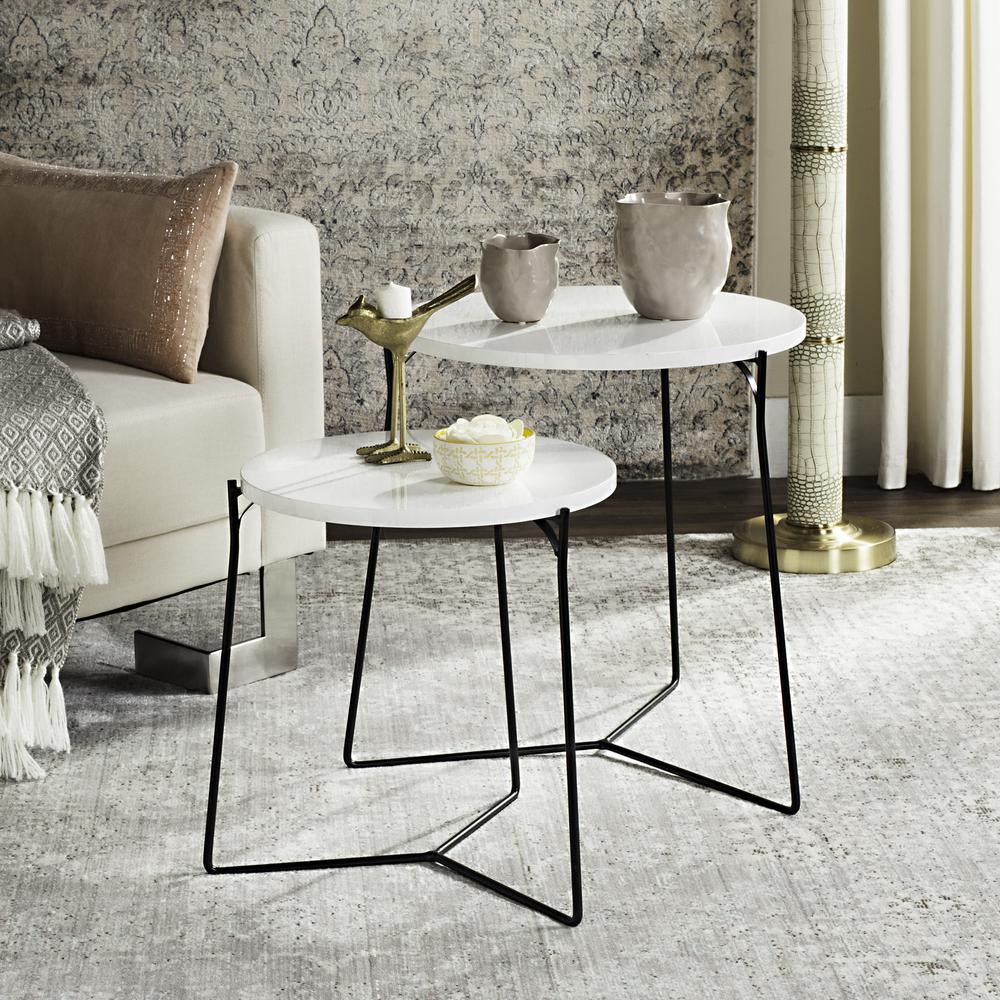 RYNE RETRO MID CENTURY LACQUER STACKING END TABLE