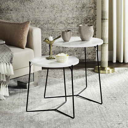 RYNE RETRO MID CENTURY LACQUER STACKING END TABLE