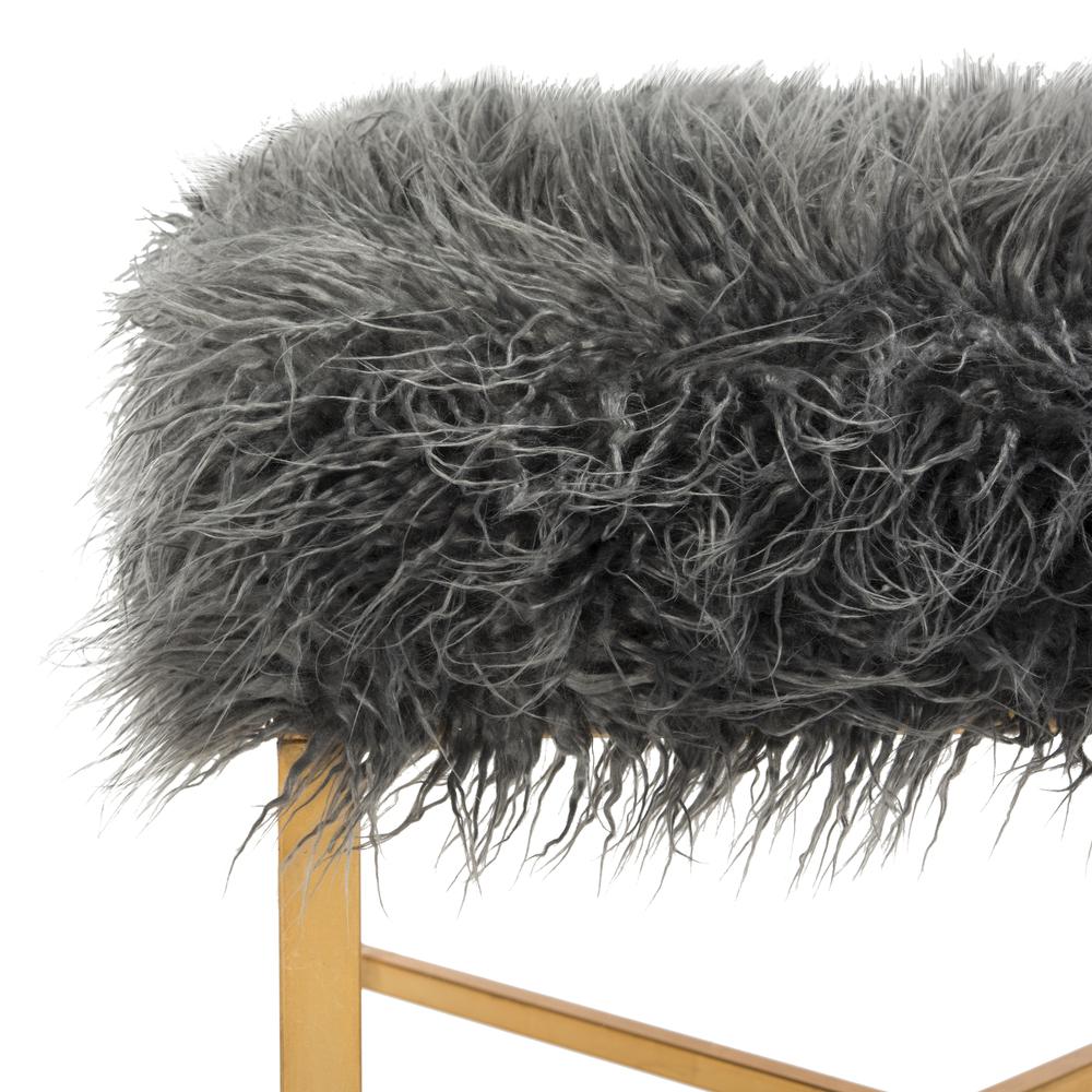 HORACE FAUX SHEEPSKIN X- SQUARE BENCH, FOX6267A