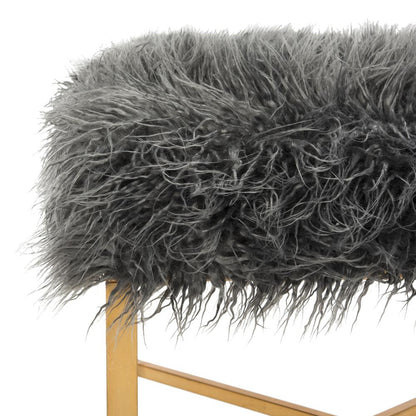 HORACE FAUX SHEEPSKIN X- SQUARE BENCH, FOX6267A