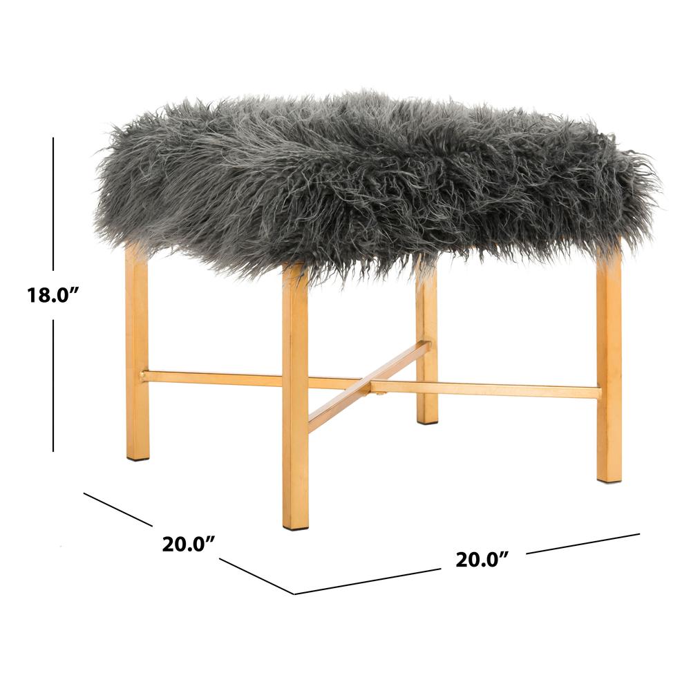HORACE FAUX SHEEPSKIN X- SQUARE BENCH, FOX6267A