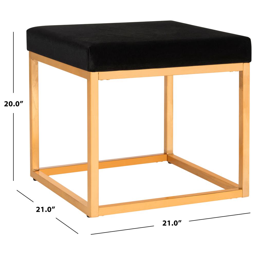 ROWAN CONTEMPORARY GLAM VELVET SQUARE OTTOMAN, FOX6288A