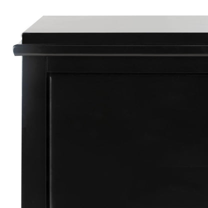 Hannon 3 Drawer Contemporary Nightstand, Black