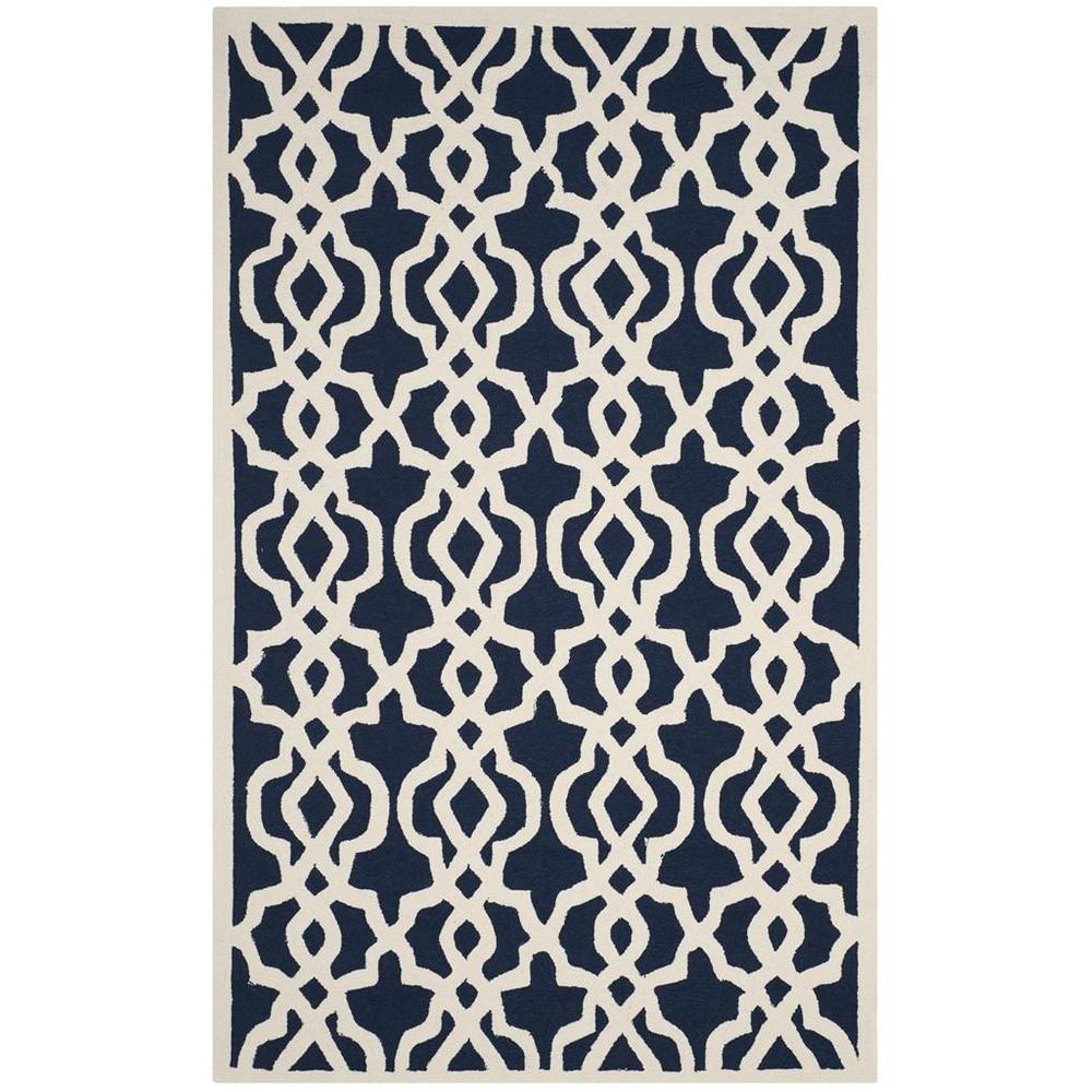FOUR SEASONS, NAVY / IVORY, 5' X 8', Area Rug
