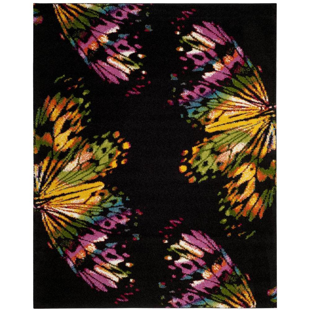 FIESTA SHAG, BLACK / YELLOW, 8' X 10', Area Rug