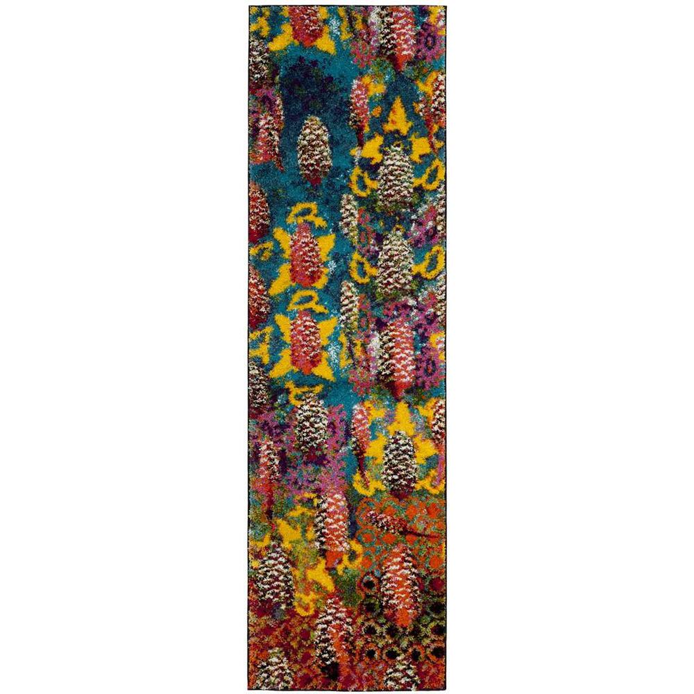 FIESTA SHAG, TURQUOISE / MULTI, 2'-3" X 8', Area Rug, FSG369K-28