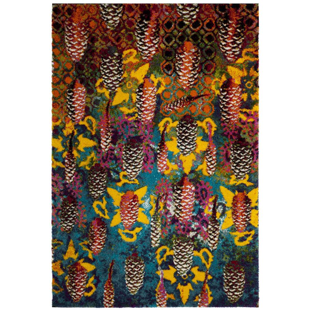 FIESTA SHAG, TURQUOISE / MULTI, 4' X 6', Area Rug, FSG369K-4