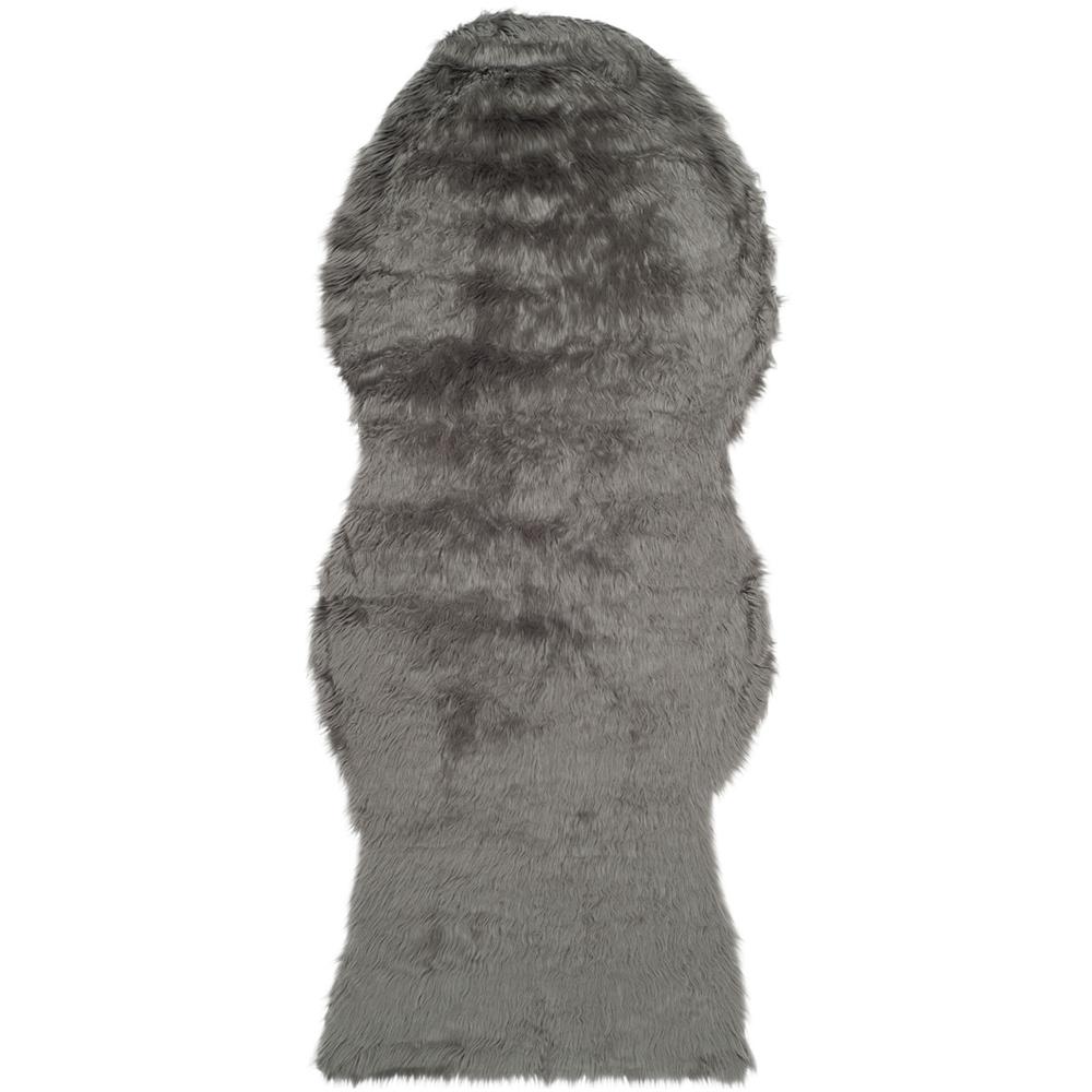 FAUX SHEEP SKIN, GREY, 2'-6" X 6', Area Rug, FSS115D-26