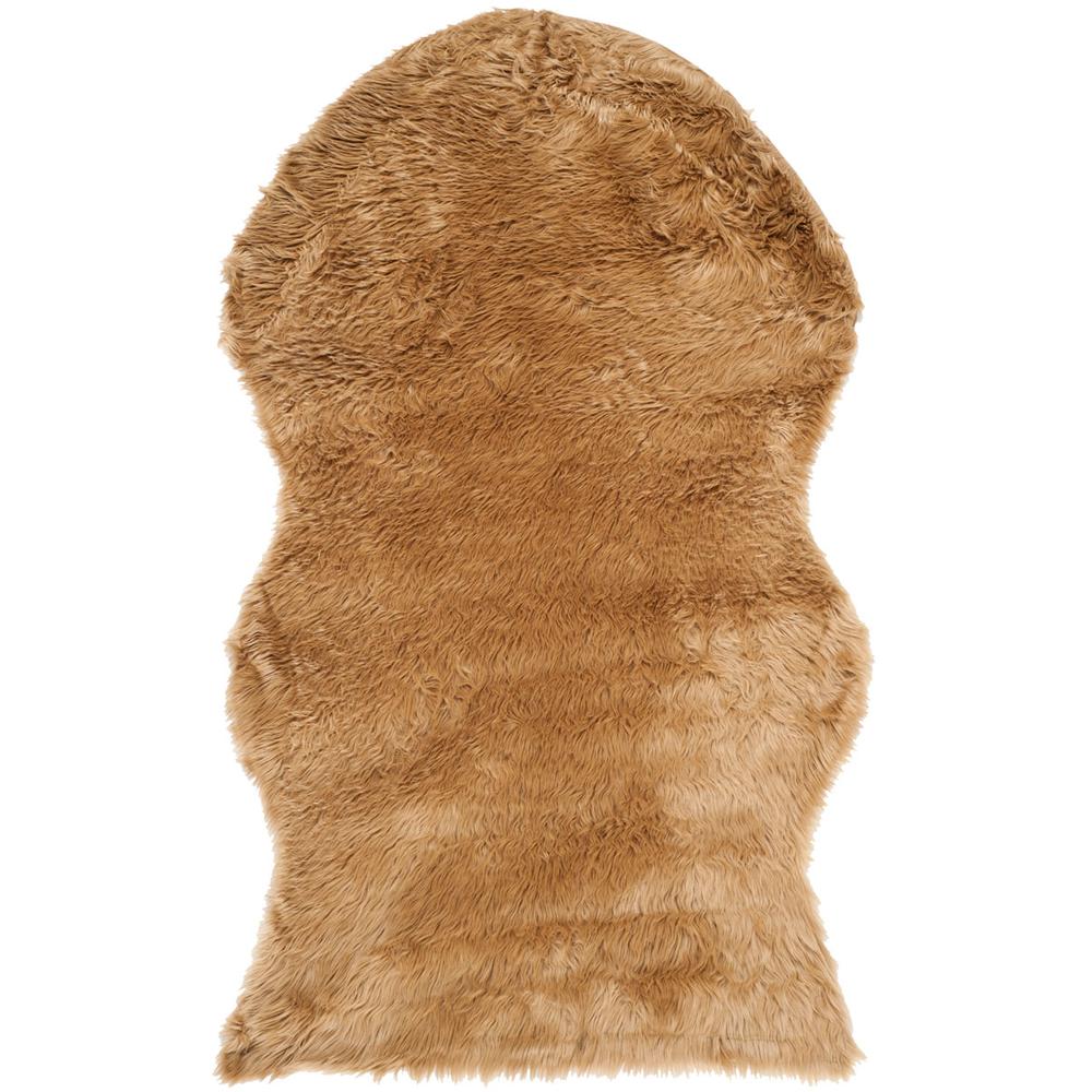 FAUX SHEEP SKIN, CAMEL, 3' X 5', Area Rug
