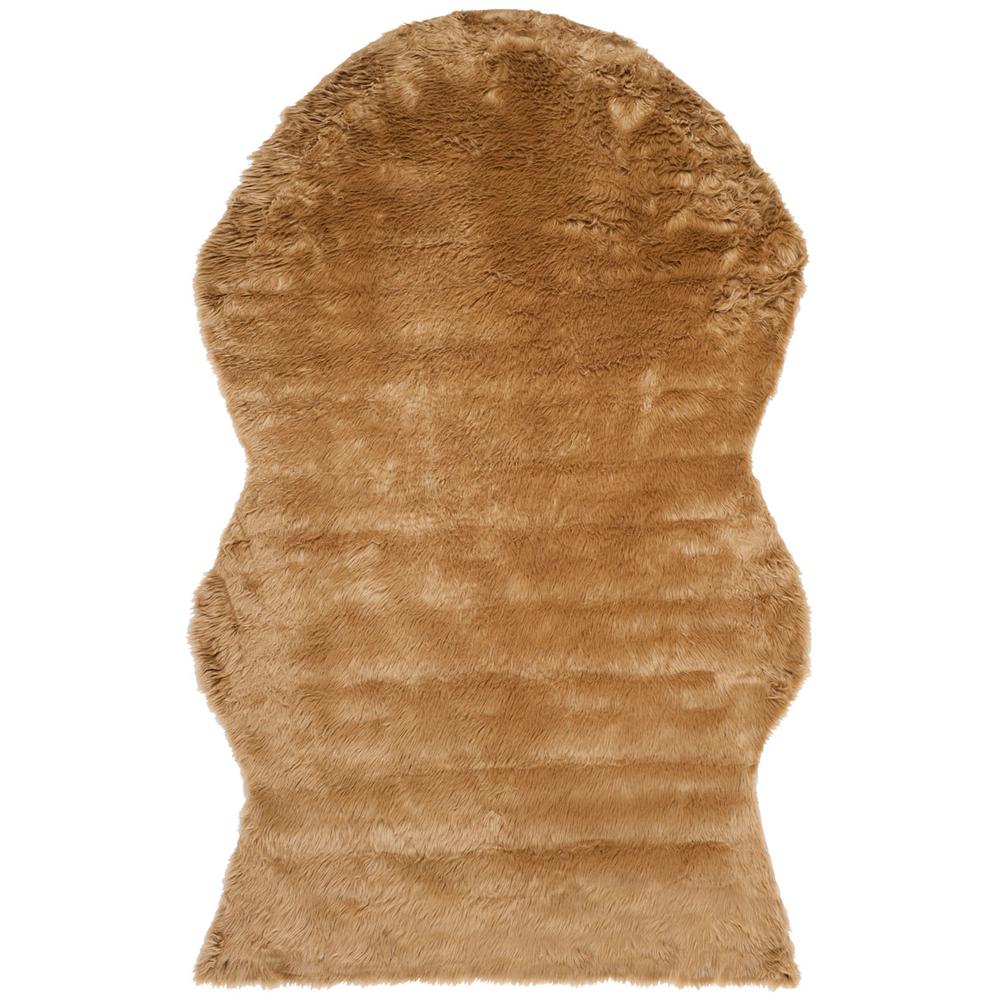 FAUX SHEEP SKIN, CAMEL, 4' X 6', Area Rug