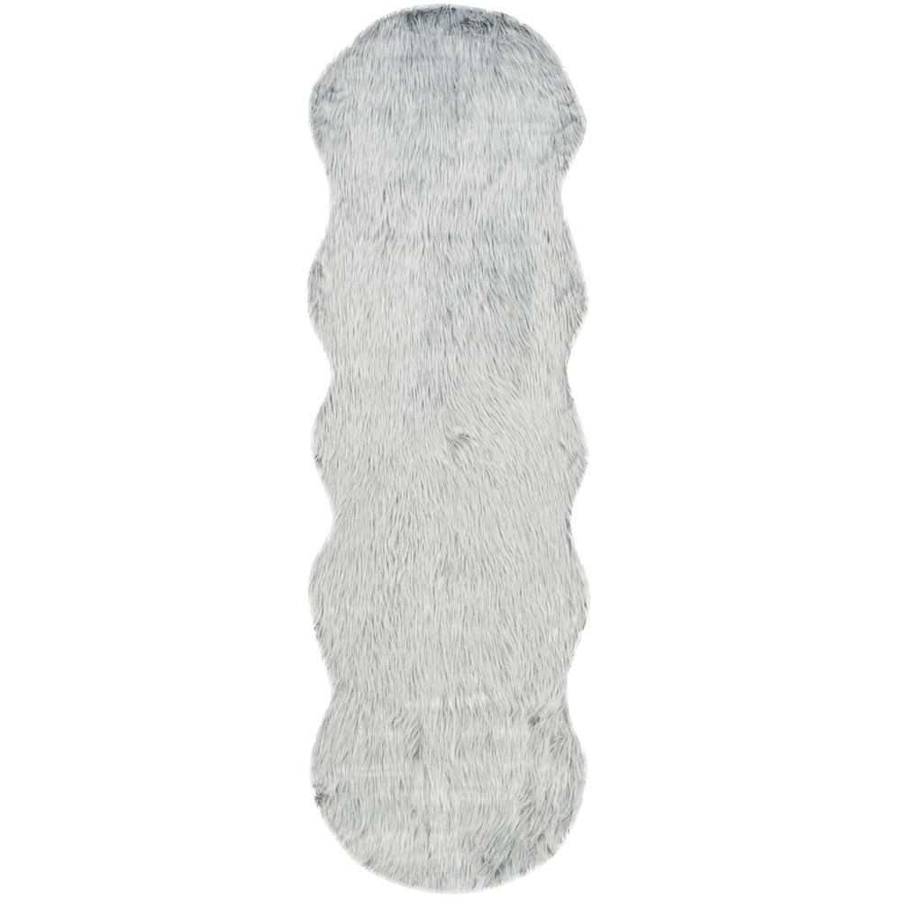 FAUX SHEEP SKIN, LIGHT GREY, 2'-6" X 6', Area Rug