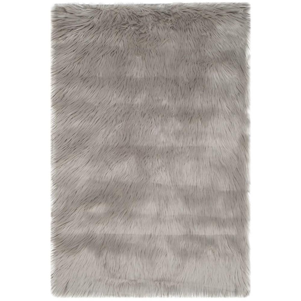 FAUX SHEEP SKIN, GREY, 2' X 3', Area Rug, FSS235D-2
