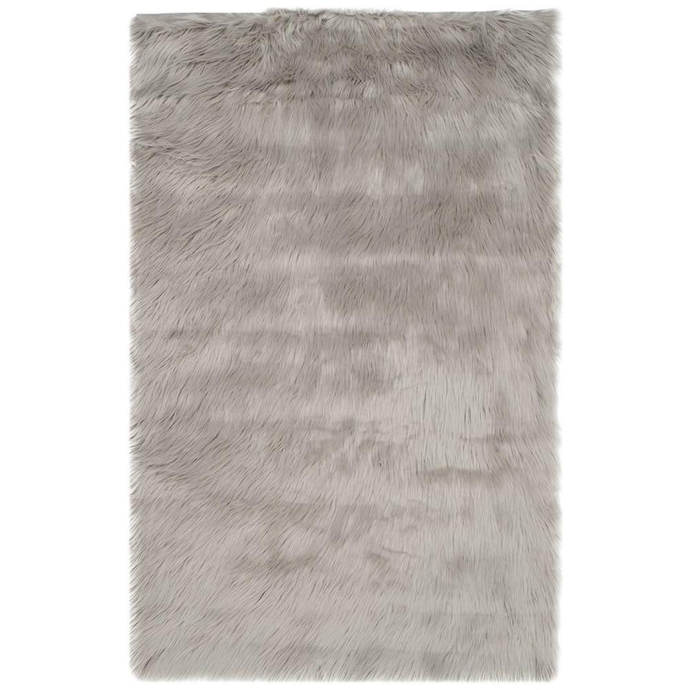 FAUX SHEEP SKIN, GREY, 2'-6" X 4', Area Rug