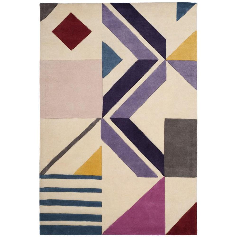 FIFTH AVENUE, IVORY / PURPLE, 4' X 6', Area Rug