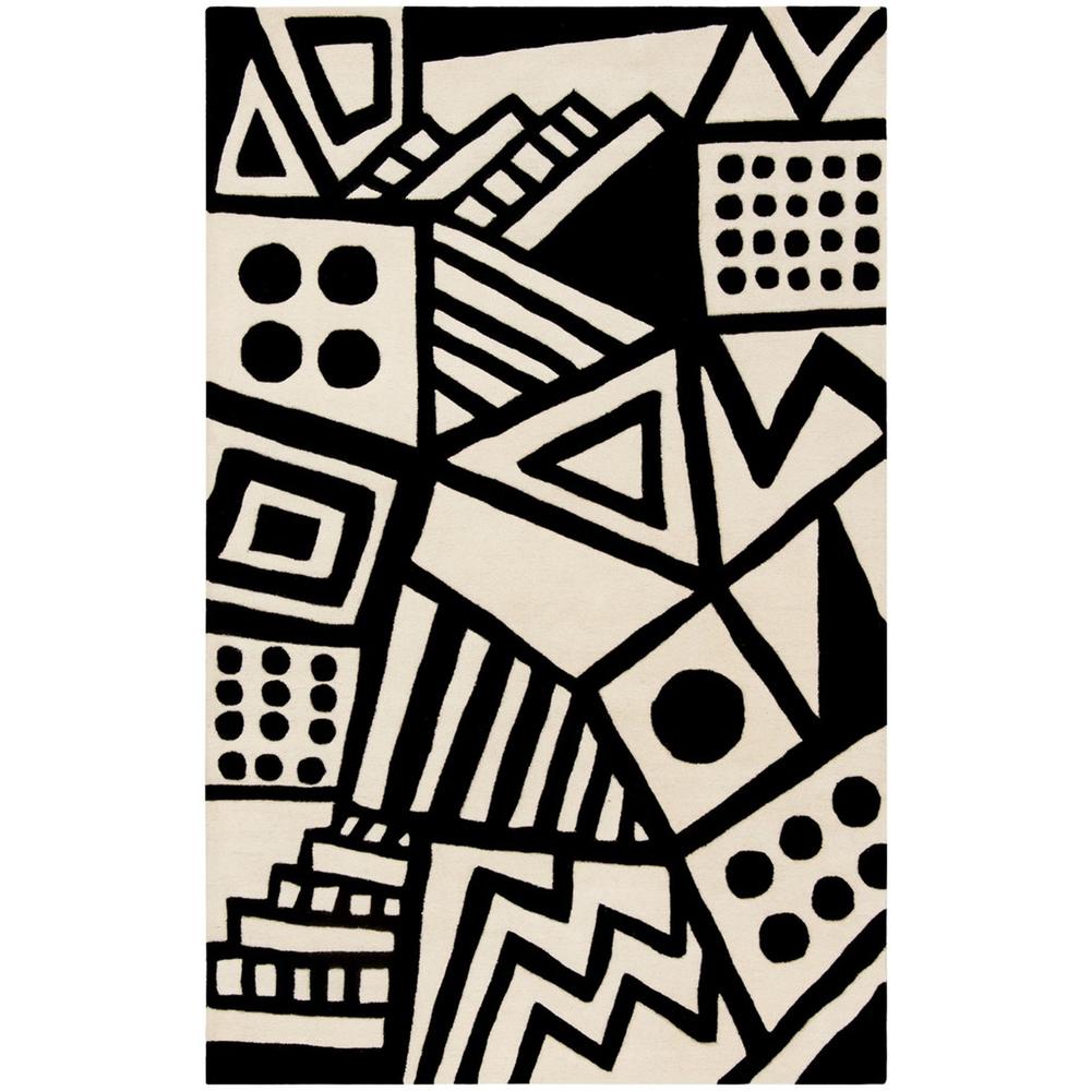 FIFTH AVENUE, IVORY / BLACK, 5' X 8', Area Rug, FTV124A-5
