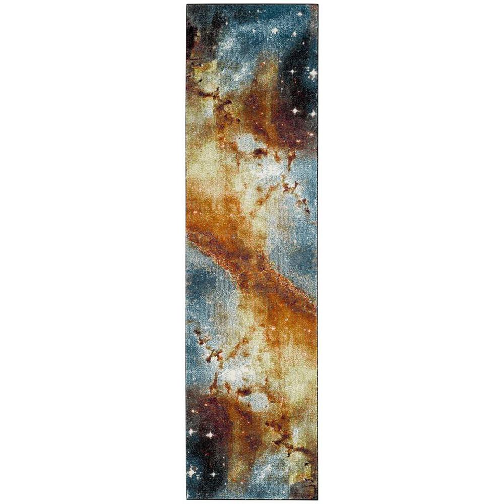 GALAXY, ORANGE / MULTI, 2'-3" X 8', Area Rug, GAL109D-28