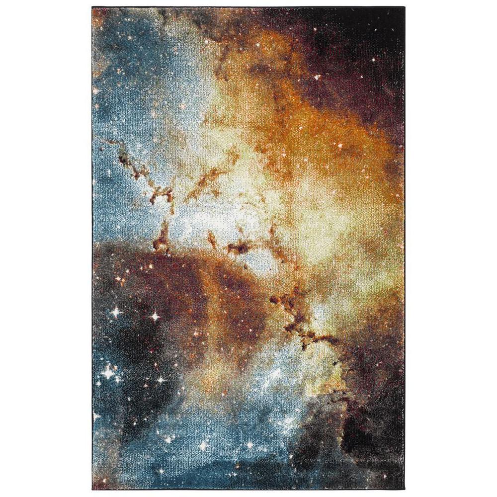 GALAXY, ORANGE / MULTI, 2'-7" X 5', Area Rug, GAL109D-3