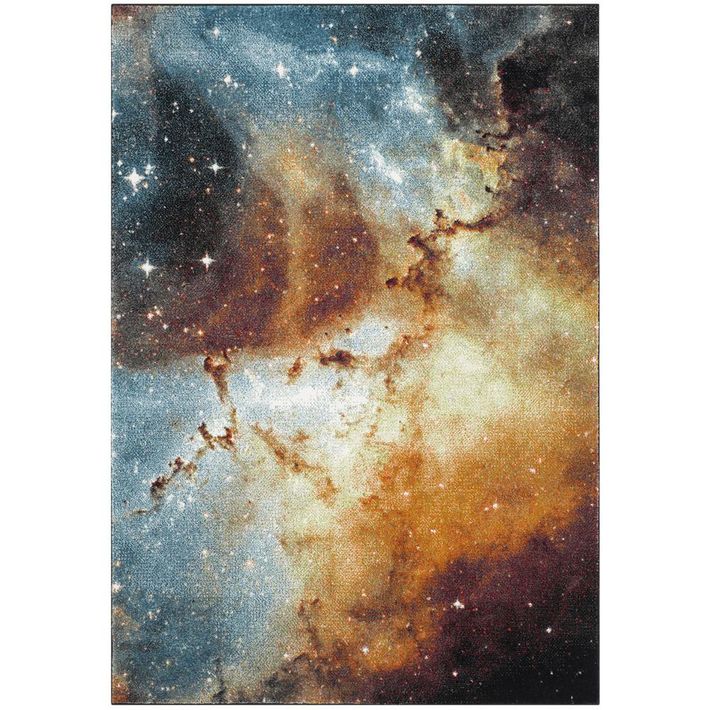 GALAXY, ORANGE / MULTI, 5'-3" X 7'-6", Area Rug, GAL109D-5
