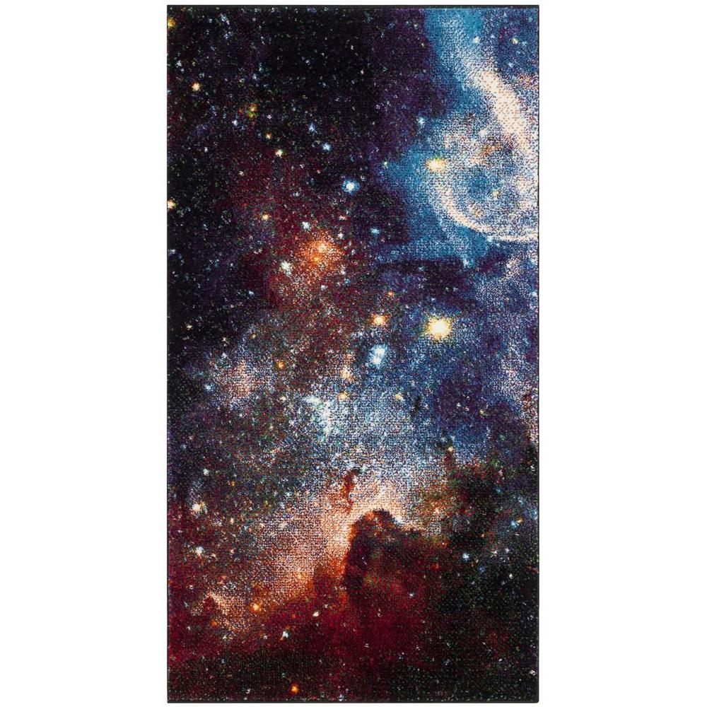 GALAXY, PURPLE / MULTI, 2'-7" X 5', Area Rug