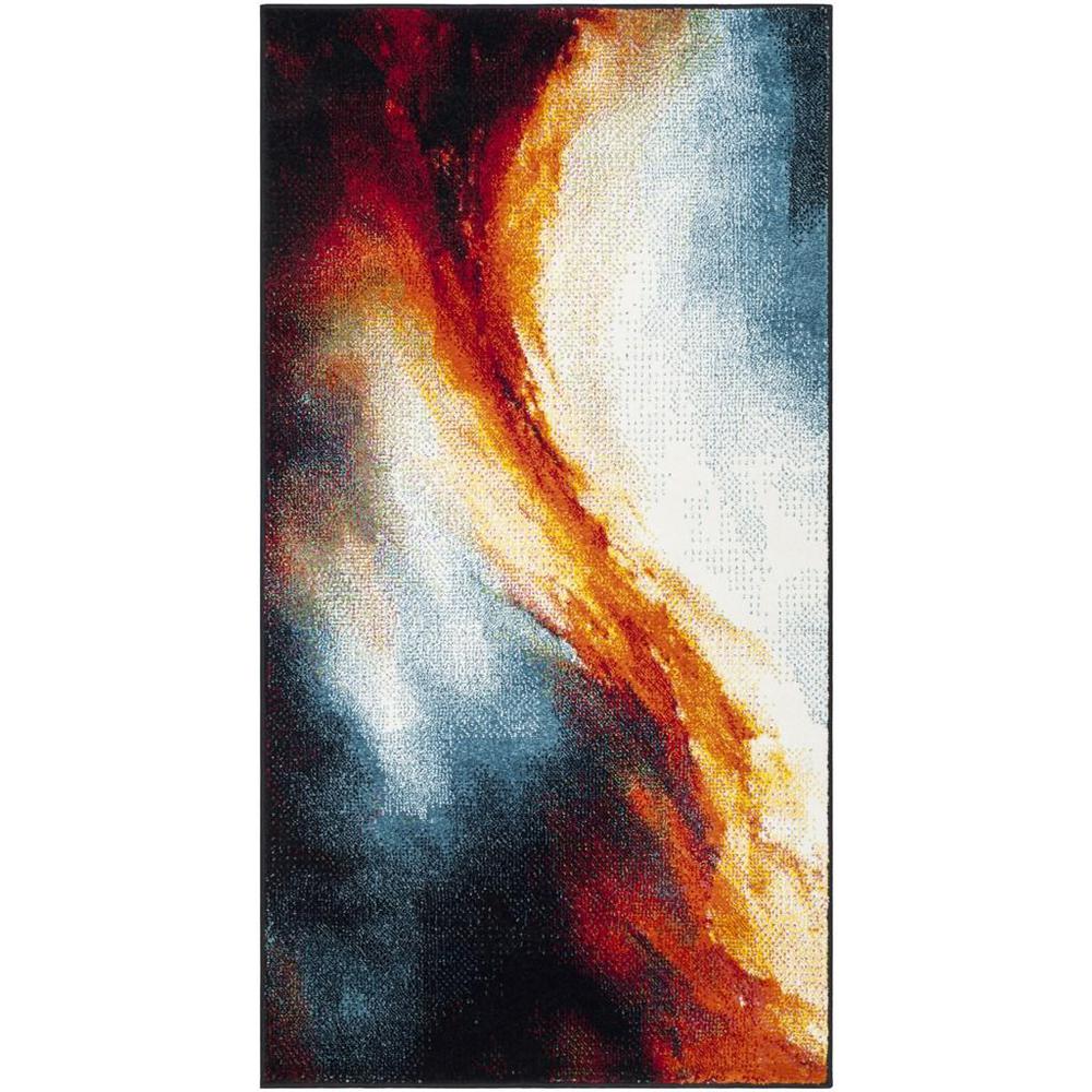 GALAXY, ORANGE / MULTI, 2'-7" X 5', Area Rug, GAL112D-3