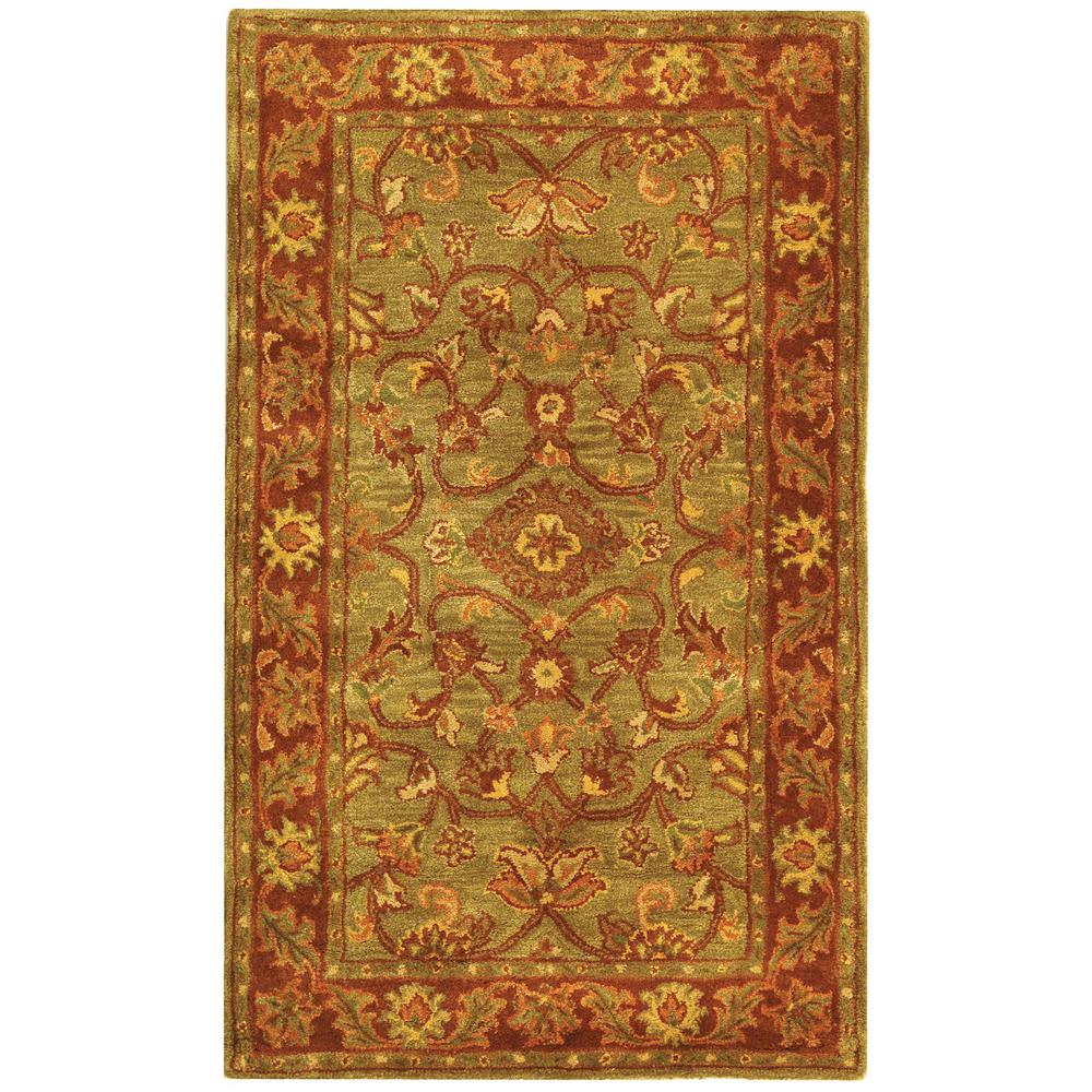 GOLDEN JAIPUR, GREEN / RUST, 3'-0" X 5'-0", Area Rug