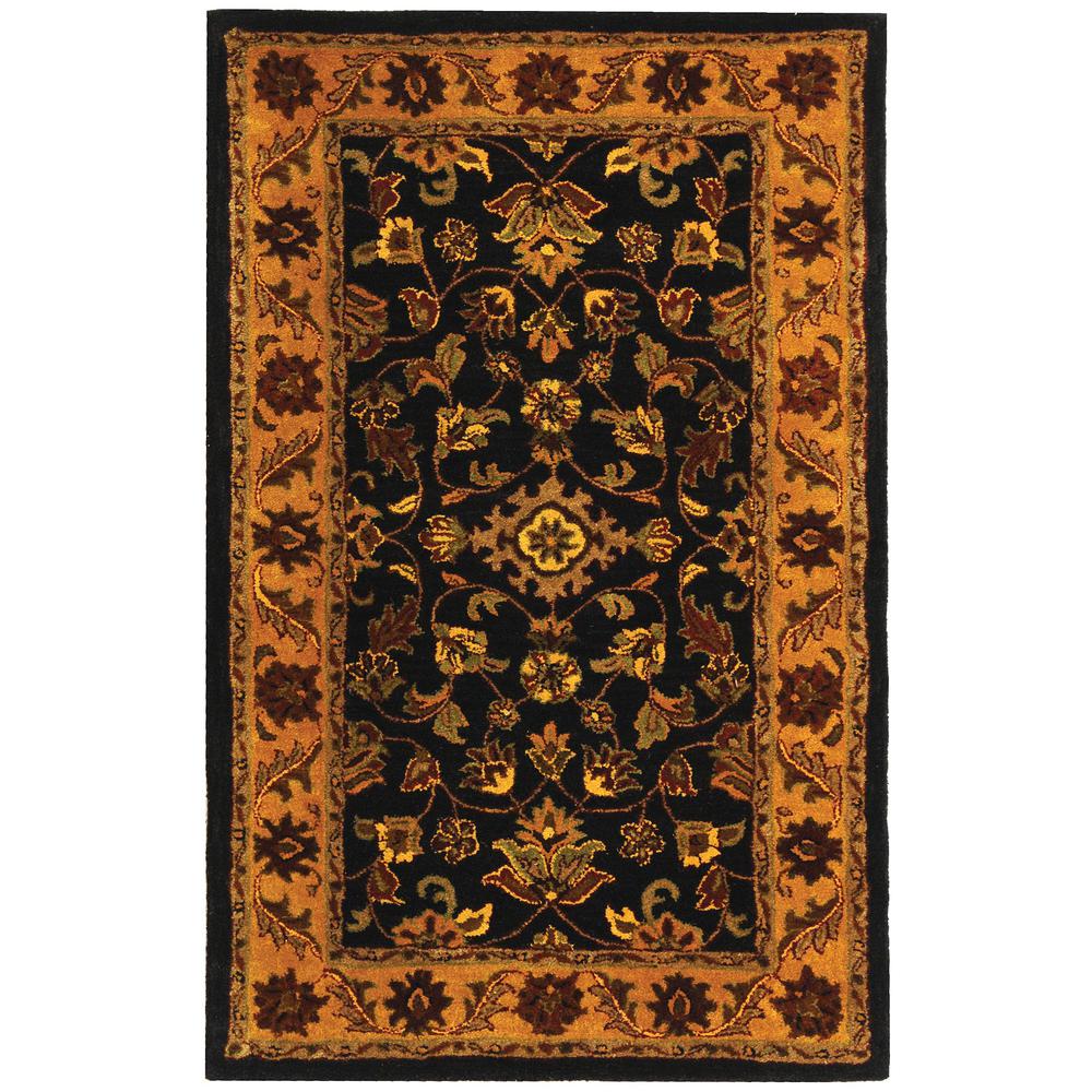 GOLDEN JAIPUR, BLACK / GOLD, 3'-0" X 5'-0", Area Rug