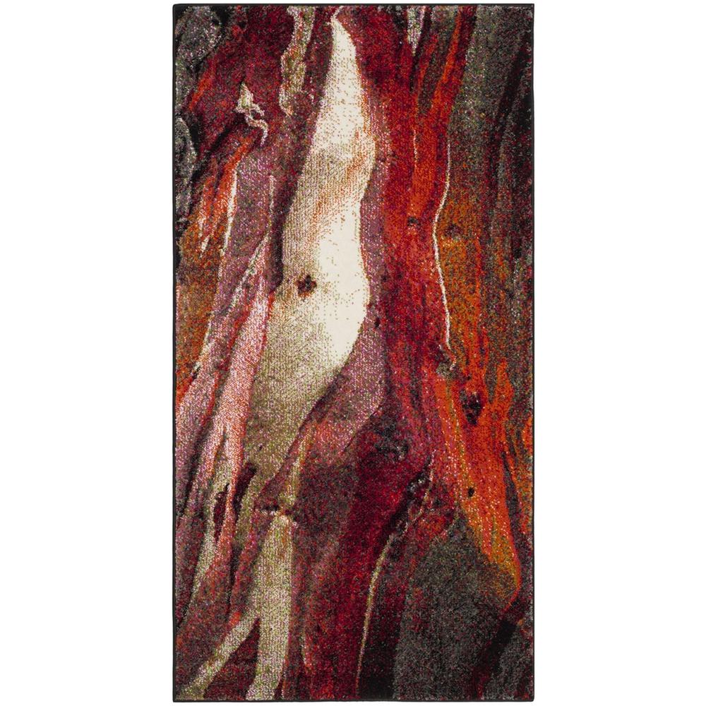 GLACIER, RED / MULTI, 2'-7" X 5', Area Rug
