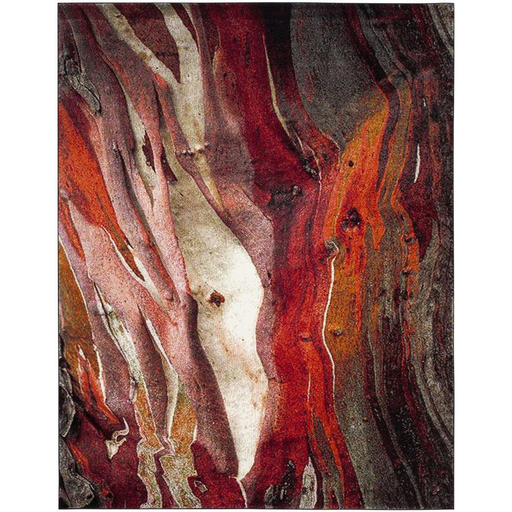 GLACIER, RED / MULTI, 8' X 10', Area Rug