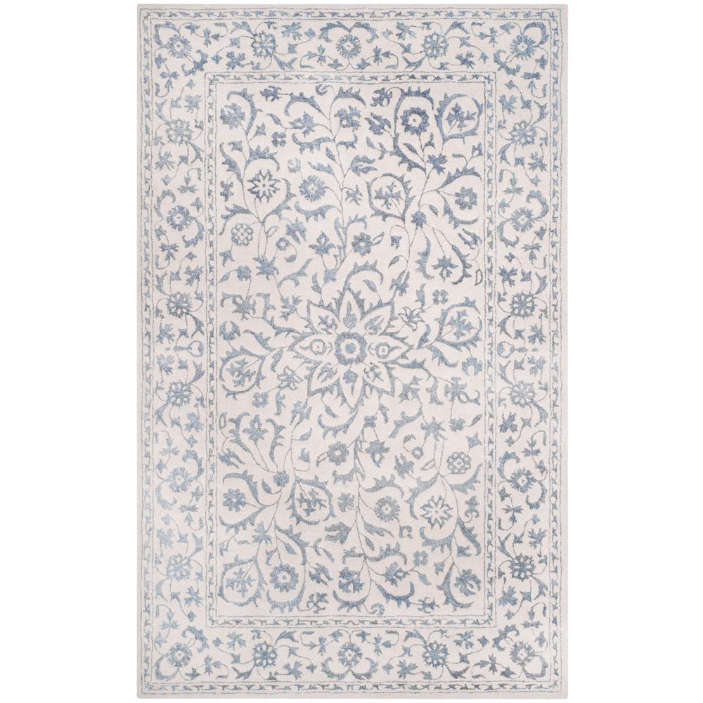 GLAMOUR, SILVER / IVORY, 5' X 8', Area Rug, GLM515A-5