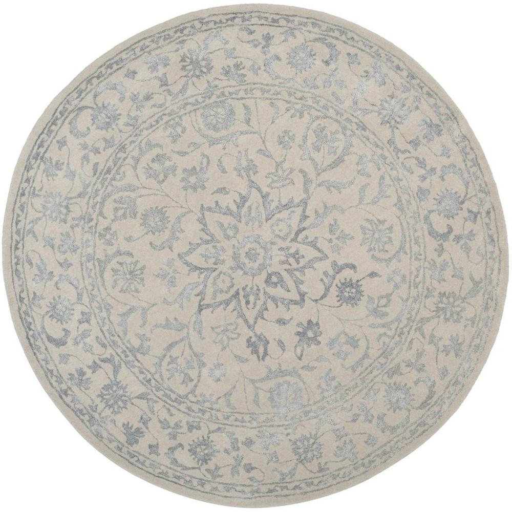 GLAMOUR, SILVER / IVORY, 6' X 6' Round, Area Rug, GLM515A-6R