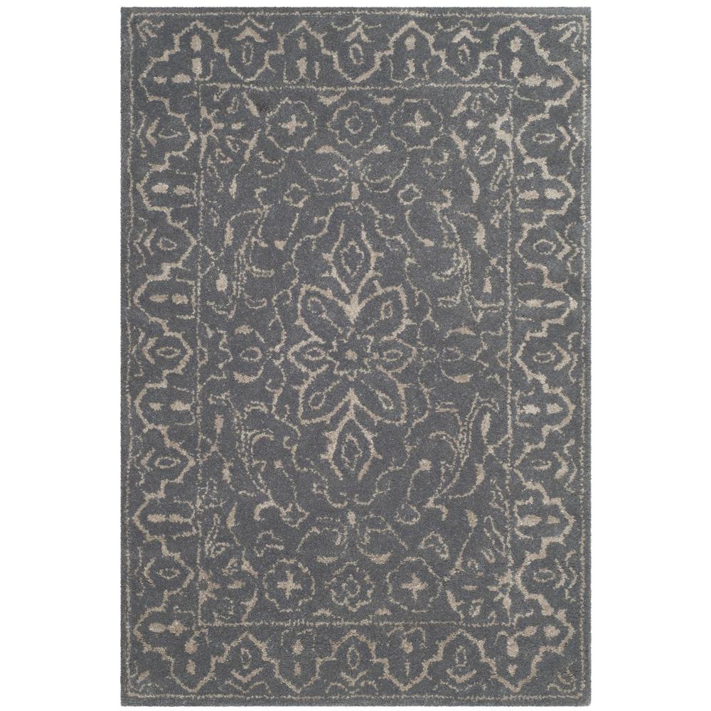 GLAMOUR, STEEL / BLUE, 2' X 3', Area Rug