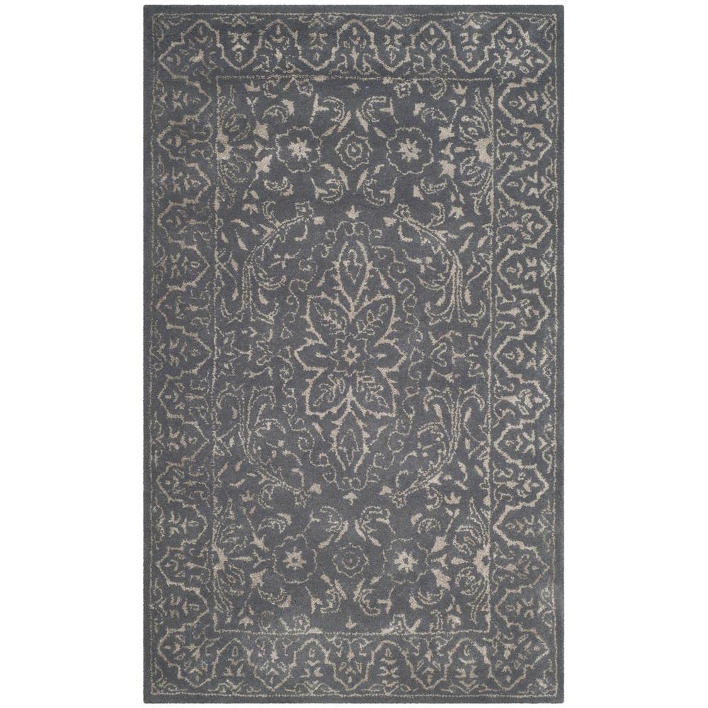 GLAMOUR, STEEL / BLUE, 3' X 5', Area Rug