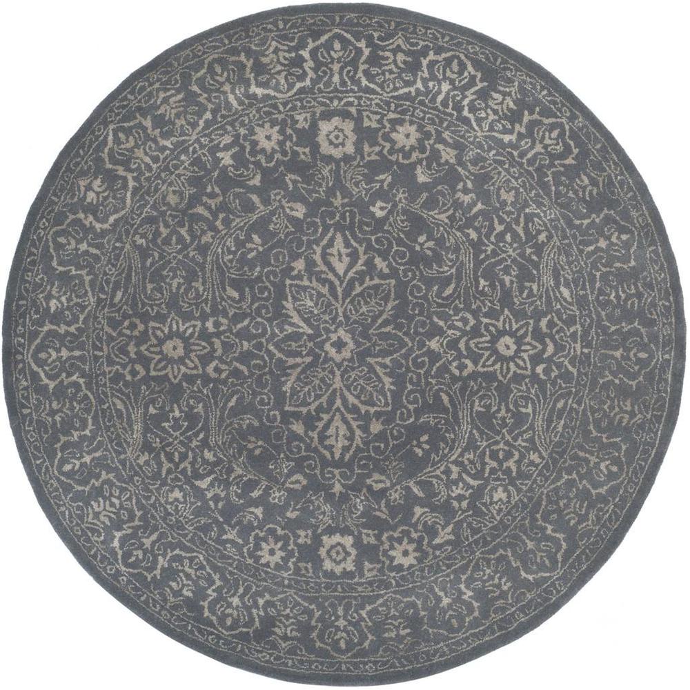GLAMOUR, STEEL / BLUE, 6' X 6' Round, Area Rug