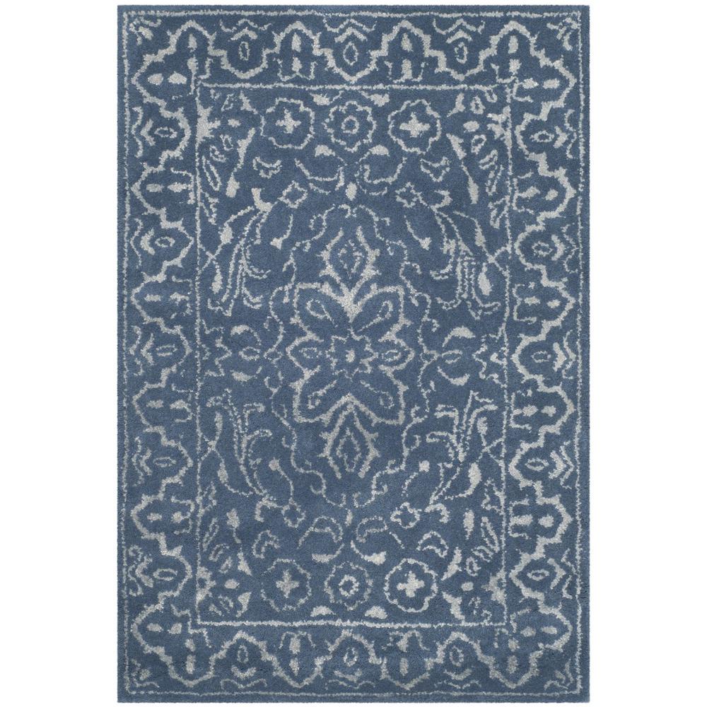 GLAMOUR, GREY / BLUE, 2' X 3', Area Rug