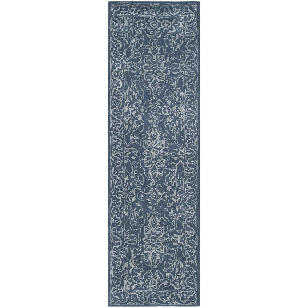 GLAMOUR, GREY / BLUE, 2'-3" X 8', Area Rug