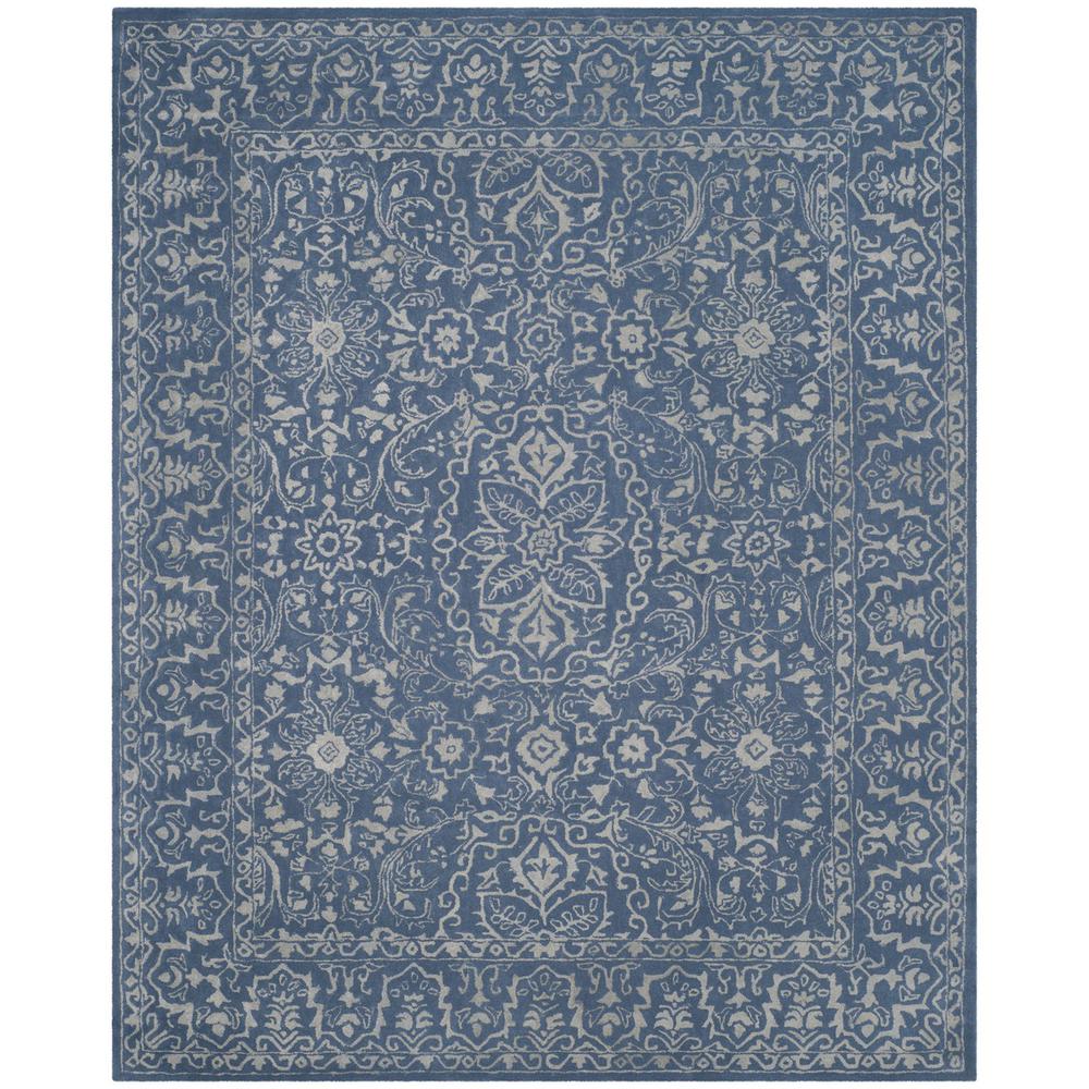 GLAMOUR, GREY / BLUE, 8' X 10', Area Rug