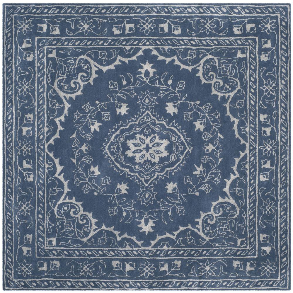 GLAMOUR, BLUE, 6' X 6' Square, Area Rug