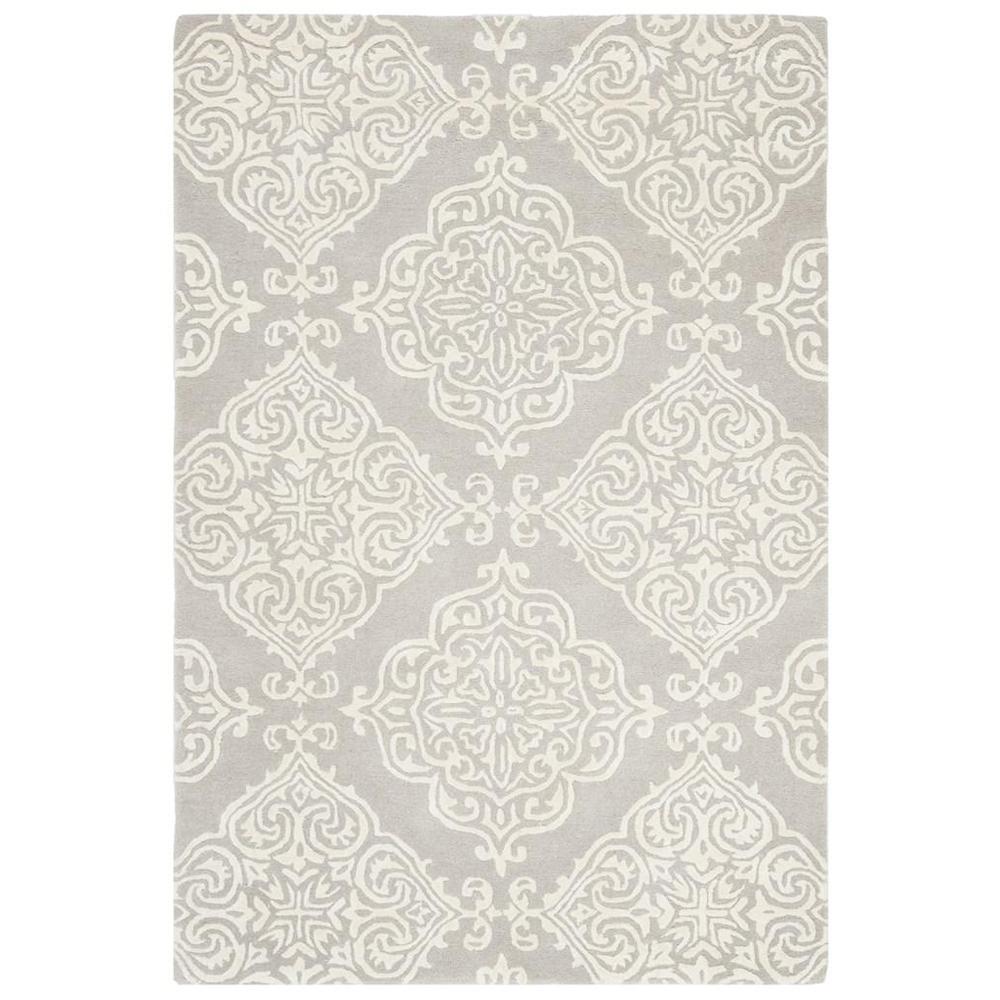 GLAMOUR, SILVER / IVORY, 4' X 6', Area Rug