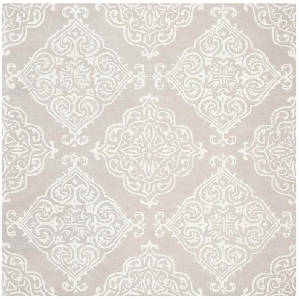 GLAMOUR, SILVER / IVORY, 6' X 6' Square, Area Rug, GLM568A-6SQ