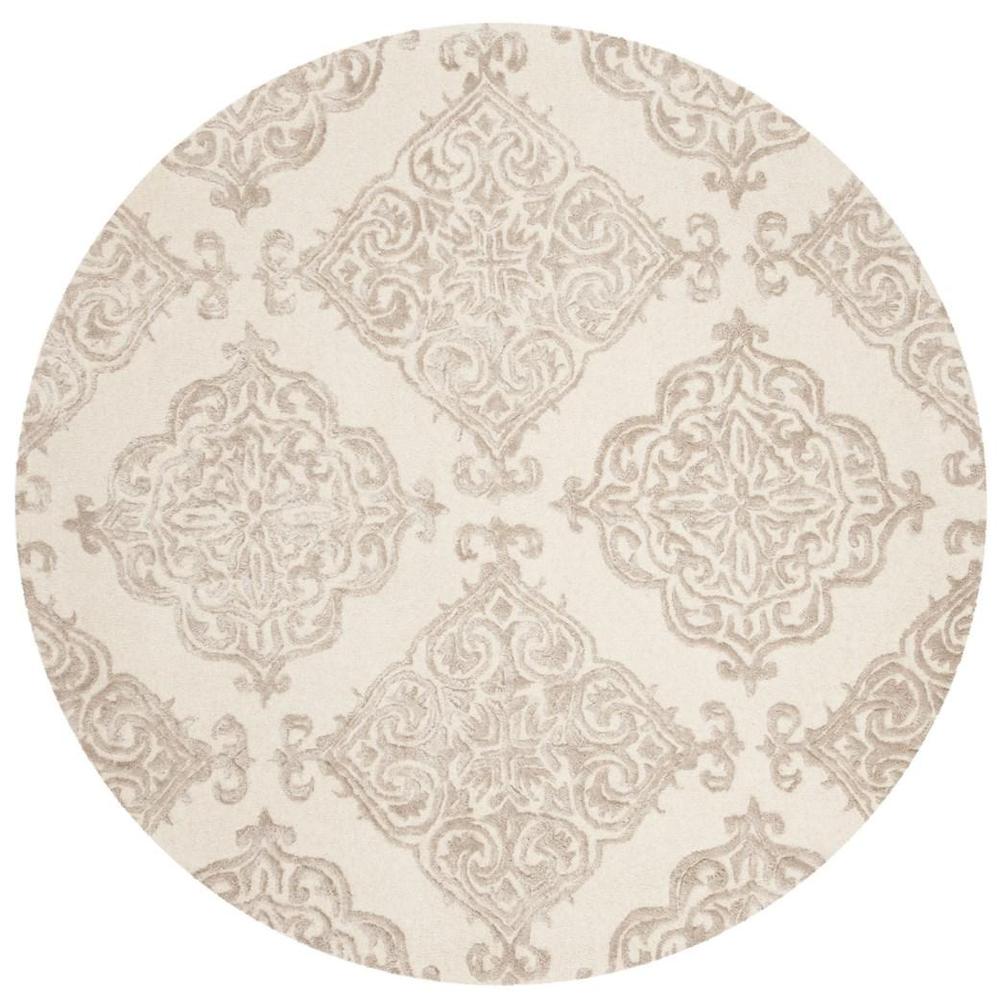 GLAMOUR, IVORY / BEIGE, 6' X 6' Round, Area Rug
