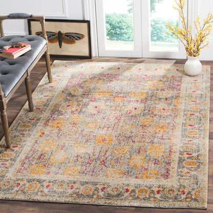 GRANADA, LIGHT GREY / MULTI, 5'-1" X 7'-6", Area Rug