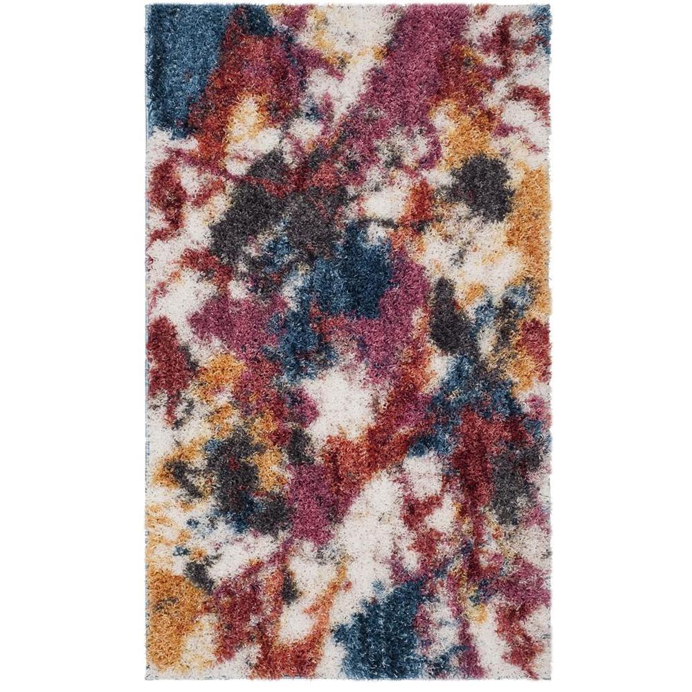 GYPSY, IVORY / BLUE, 3' X 5', Area Rug
