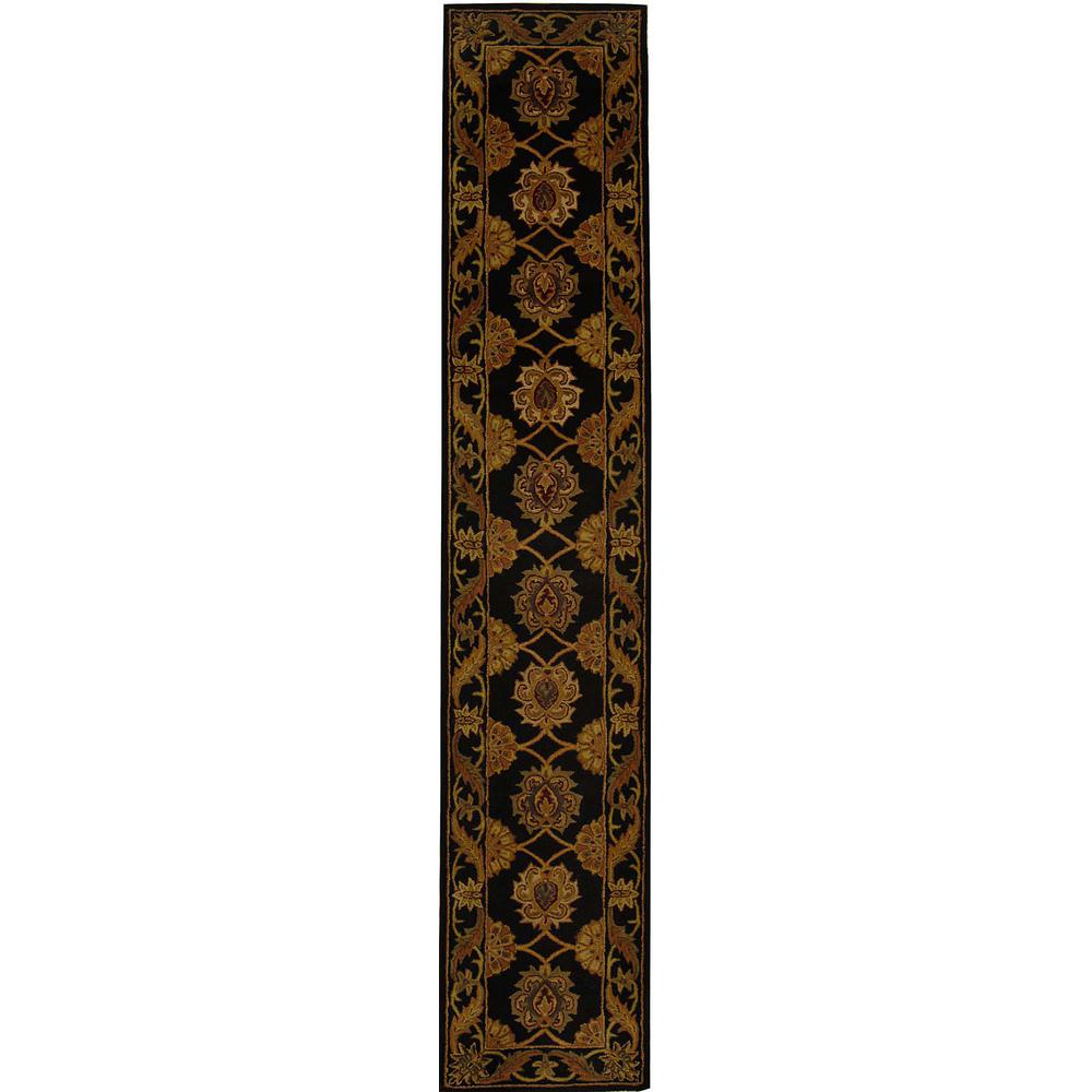 HERITAGE, BLACK, 2'-3" X 12', Area Rug