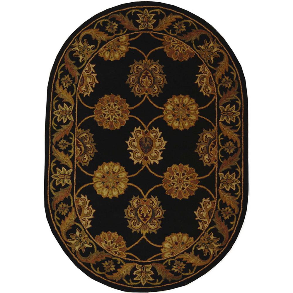 HERITAGE, BLACK, 4'-6" X 6'-6" Oval, Area Rug, HG314A-5OV