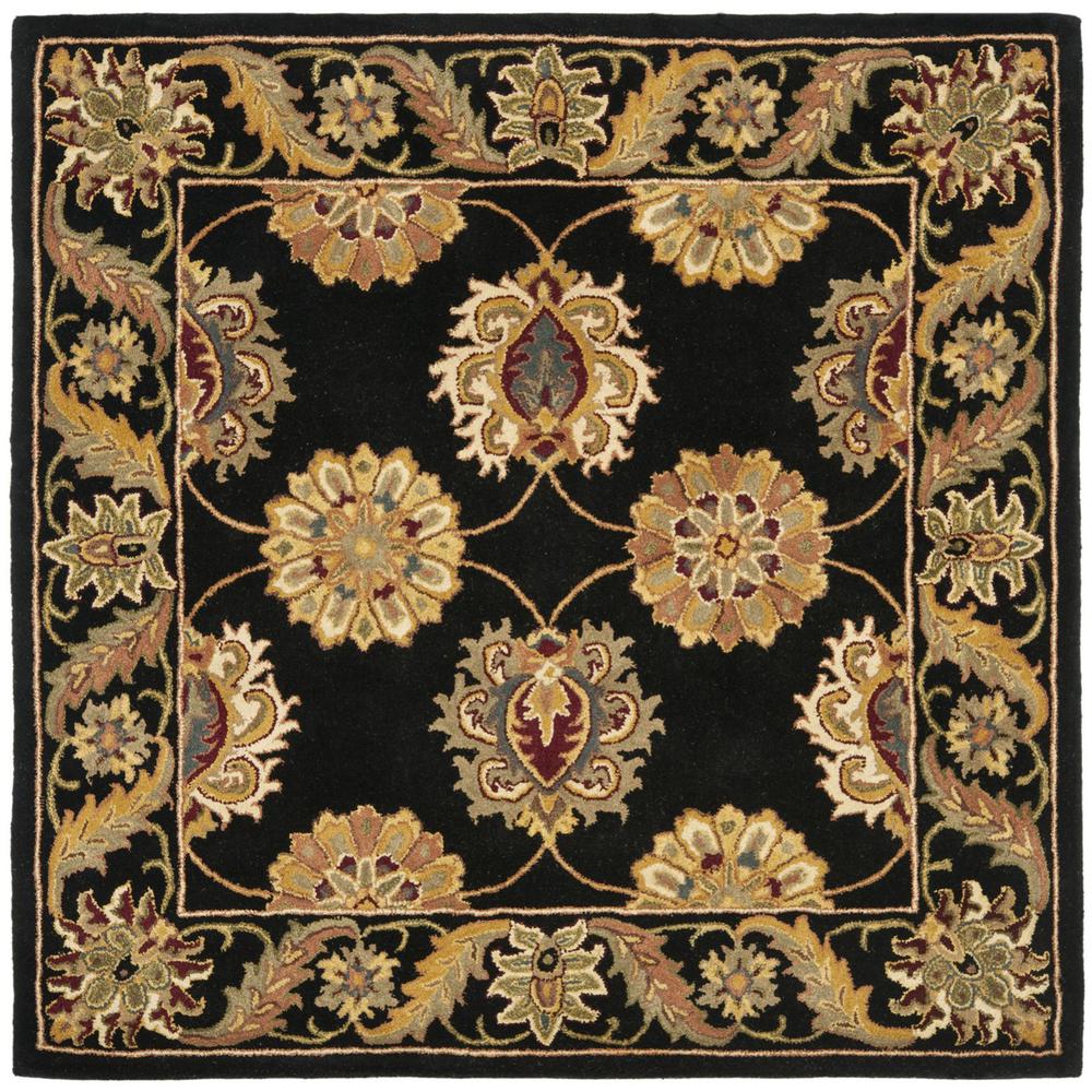 HERITAGE, BLACK, 6' X 6' Square, Area Rug