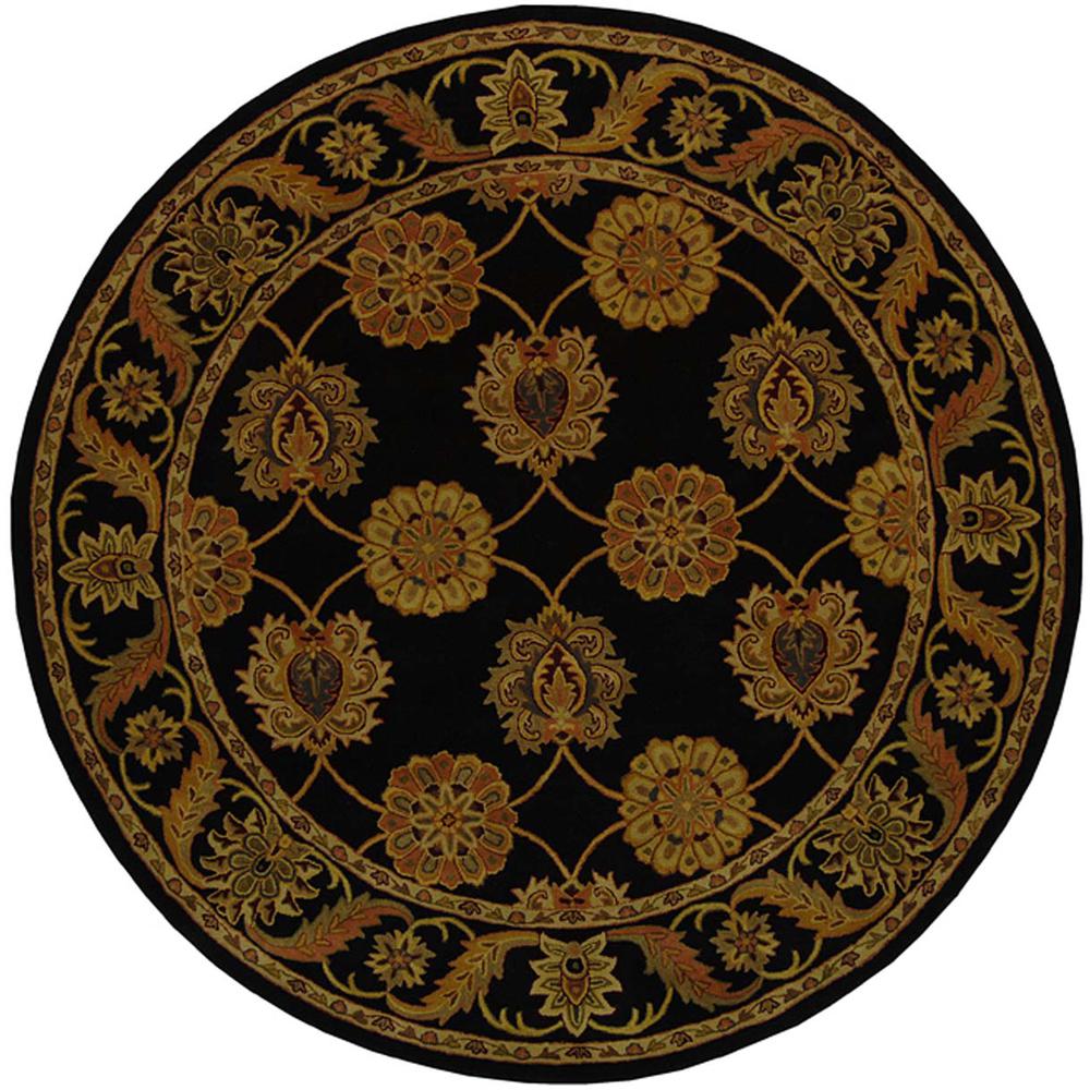 HERITAGE, BLACK, 8' X 8' Round, Area Rug