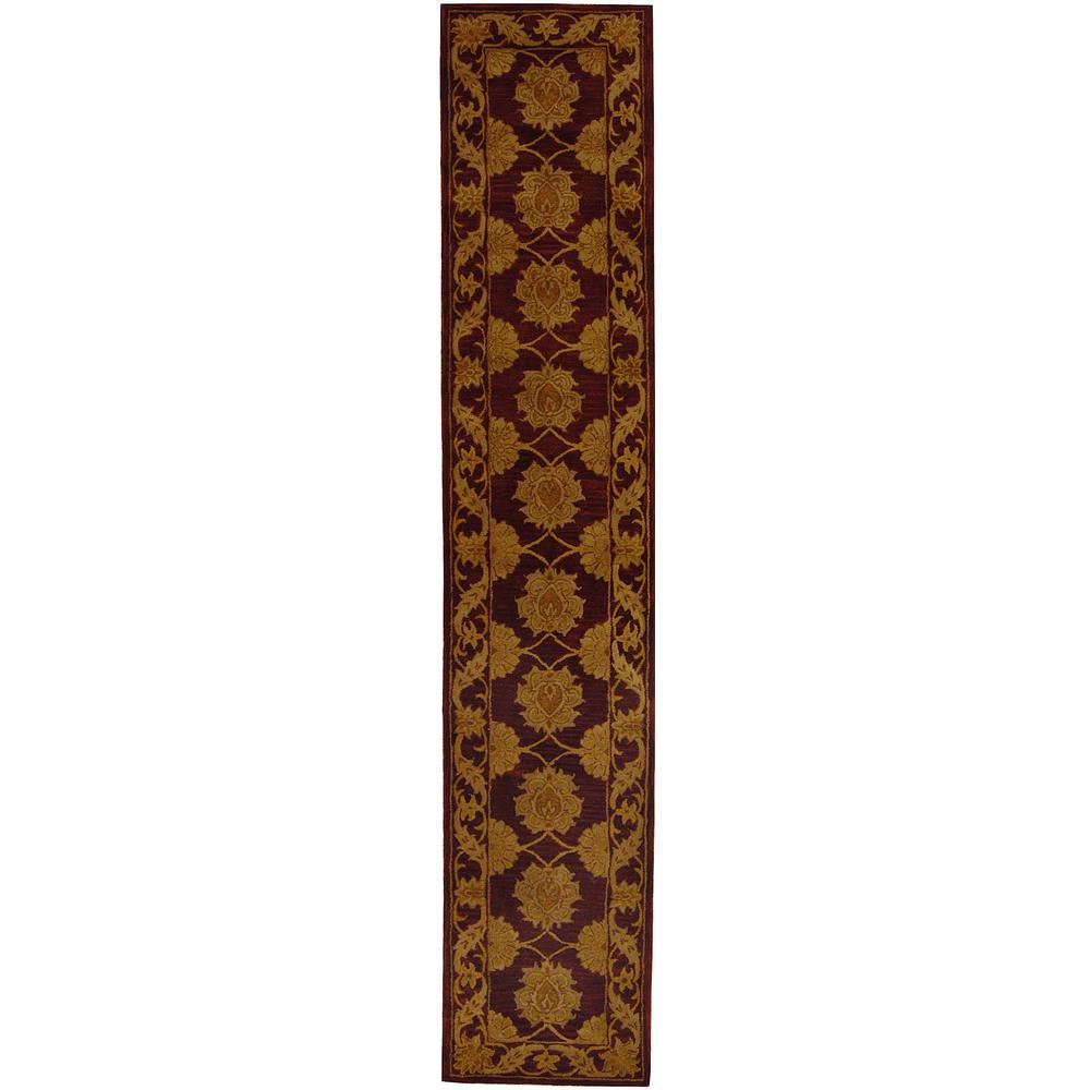 HERITAGE, MAROON, 2'-3" X 12', Area Rug