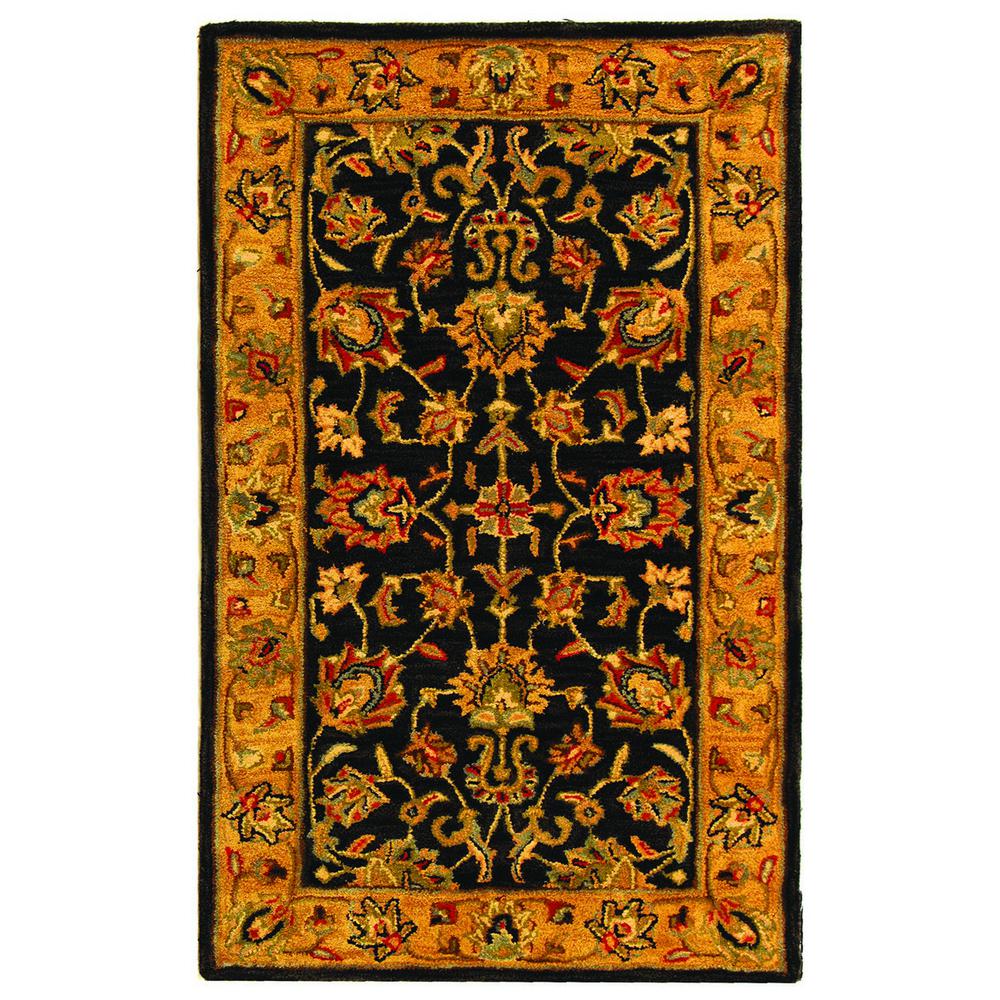 HERITAGE, CHARCOAL / GOLD, 3' X 5', Area Rug